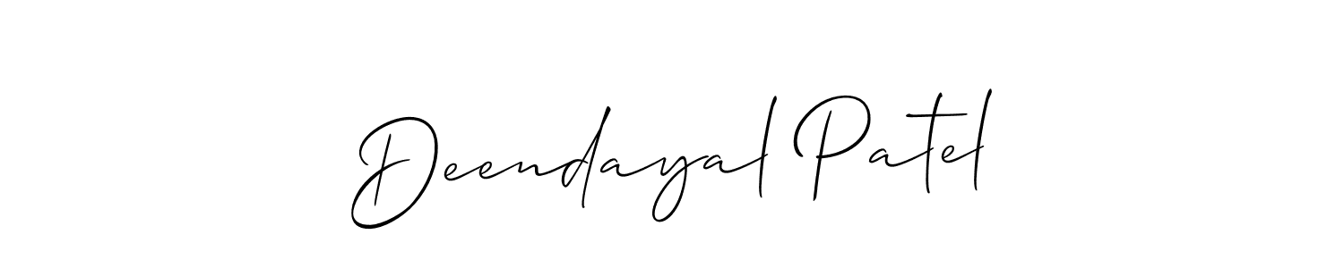 Also You can easily find your signature by using the search form. We will create Deendayal Patel name handwritten signature images for you free of cost using Allison_Script sign style. Deendayal Patel signature style 2 images and pictures png