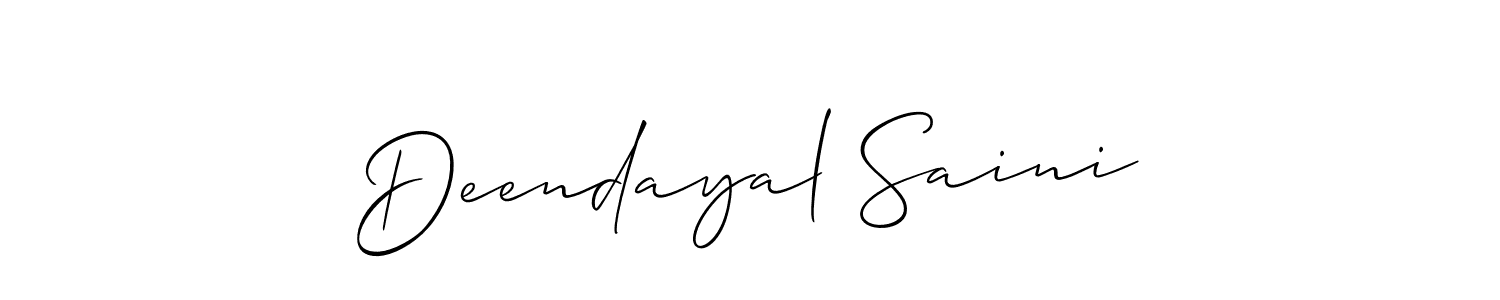 How to make Deendayal Saini signature? Allison_Script is a professional autograph style. Create handwritten signature for Deendayal Saini name. Deendayal Saini signature style 2 images and pictures png