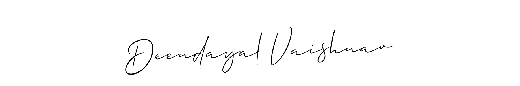 The best way (Allison_Script) to make a short signature is to pick only two or three words in your name. The name Deendayal Vaishnav include a total of six letters. For converting this name. Deendayal Vaishnav signature style 2 images and pictures png