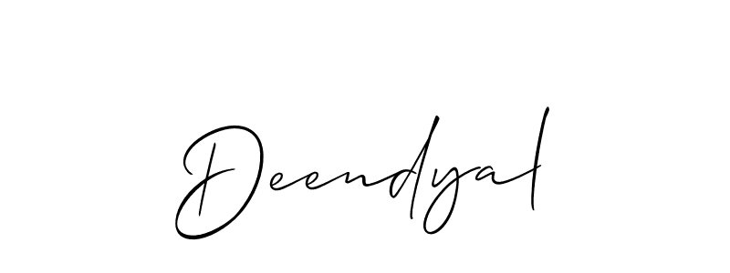 Make a beautiful signature design for name Deendyal. With this signature (Allison_Script) style, you can create a handwritten signature for free. Deendyal signature style 2 images and pictures png