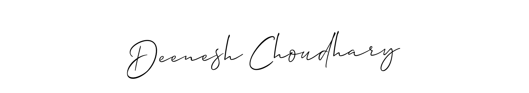 Allison_Script is a professional signature style that is perfect for those who want to add a touch of class to their signature. It is also a great choice for those who want to make their signature more unique. Get Deenesh Choudhary name to fancy signature for free. Deenesh Choudhary signature style 2 images and pictures png