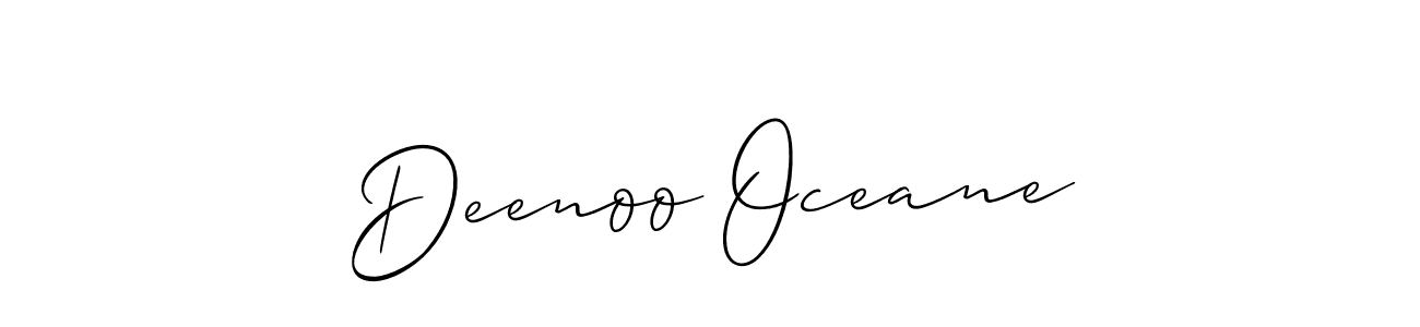 The best way (Allison_Script) to make a short signature is to pick only two or three words in your name. The name Deenoo Oceane include a total of six letters. For converting this name. Deenoo Oceane signature style 2 images and pictures png