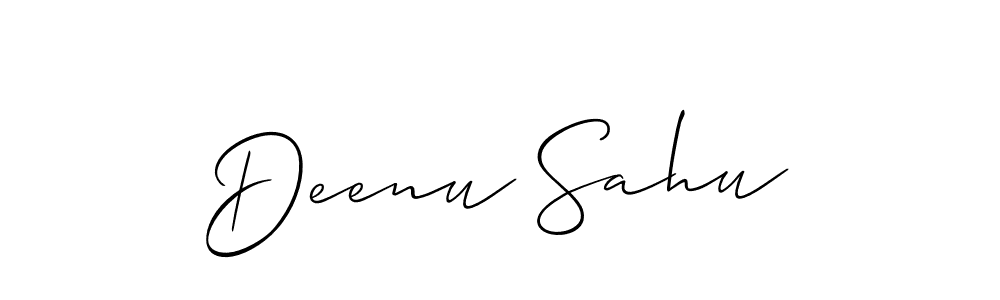 You should practise on your own different ways (Allison_Script) to write your name (Deenu Sahu) in signature. don't let someone else do it for you. Deenu Sahu signature style 2 images and pictures png