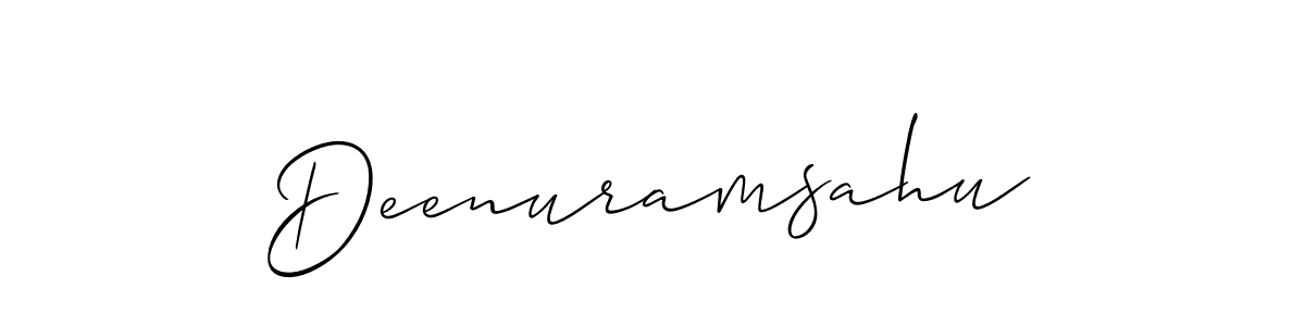 Make a beautiful signature design for name Deenuramsahu. With this signature (Allison_Script) style, you can create a handwritten signature for free. Deenuramsahu signature style 2 images and pictures png