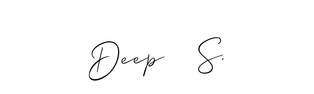 The best way (Allison_Script) to make a short signature is to pick only two or three words in your name. The name Deep    S. include a total of six letters. For converting this name. Deep    S. signature style 2 images and pictures png