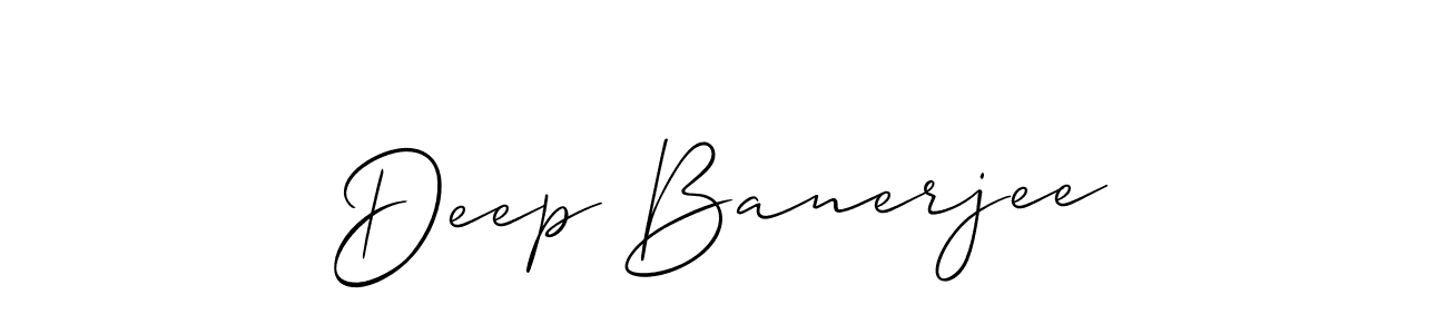 It looks lik you need a new signature style for name Deep Banerjee. Design unique handwritten (Allison_Script) signature with our free signature maker in just a few clicks. Deep Banerjee signature style 2 images and pictures png