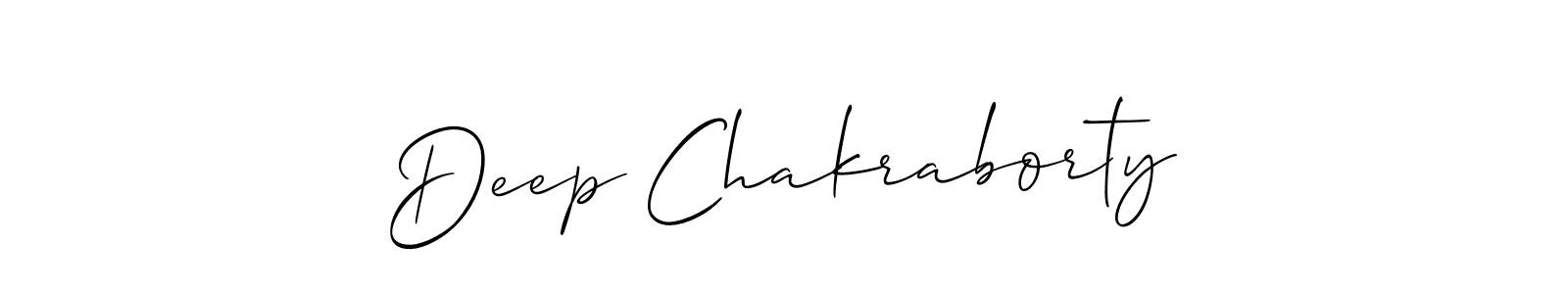 Use a signature maker to create a handwritten signature online. With this signature software, you can design (Allison_Script) your own signature for name Deep Chakraborty. Deep Chakraborty signature style 2 images and pictures png