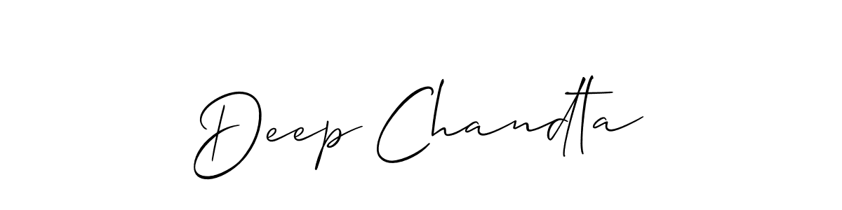 The best way (Allison_Script) to make a short signature is to pick only two or three words in your name. The name Deep Chandta include a total of six letters. For converting this name. Deep Chandta signature style 2 images and pictures png