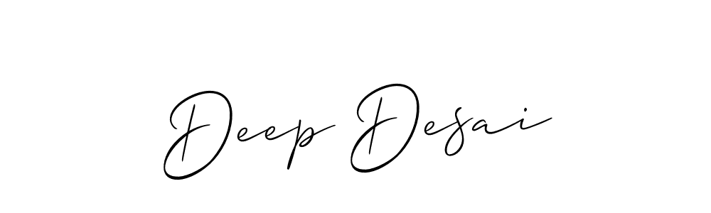 Use a signature maker to create a handwritten signature online. With this signature software, you can design (Allison_Script) your own signature for name Deep Desai. Deep Desai signature style 2 images and pictures png