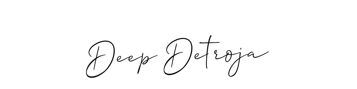 Use a signature maker to create a handwritten signature online. With this signature software, you can design (Allison_Script) your own signature for name Deep Detroja. Deep Detroja signature style 2 images and pictures png