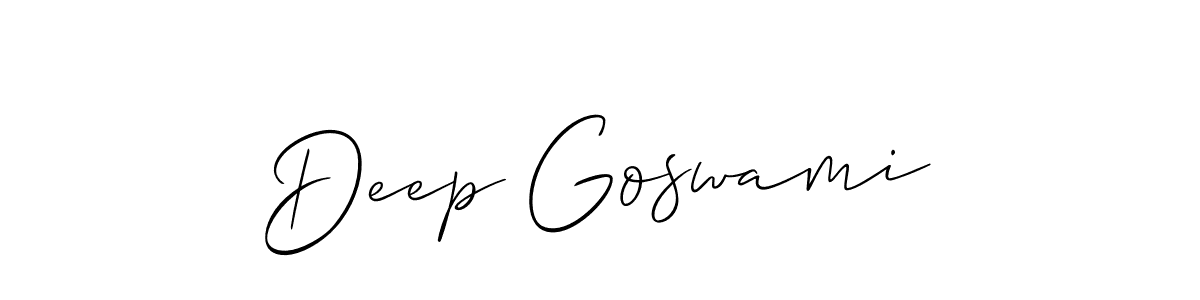 How to make Deep Goswami signature? Allison_Script is a professional autograph style. Create handwritten signature for Deep Goswami name. Deep Goswami signature style 2 images and pictures png