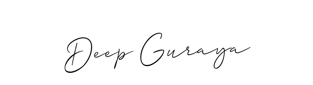 How to make Deep Guraya signature? Allison_Script is a professional autograph style. Create handwritten signature for Deep Guraya name. Deep Guraya signature style 2 images and pictures png