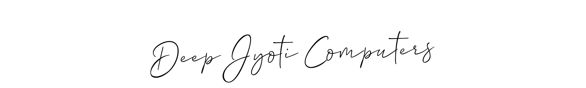 Use a signature maker to create a handwritten signature online. With this signature software, you can design (Allison_Script) your own signature for name Deep Jyoti Computers. Deep Jyoti Computers signature style 2 images and pictures png