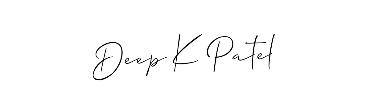 Use a signature maker to create a handwritten signature online. With this signature software, you can design (Allison_Script) your own signature for name Deep K Patel. Deep K Patel signature style 2 images and pictures png