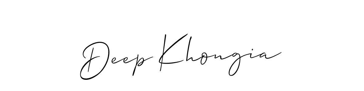 Also we have Deep Khongia name is the best signature style. Create professional handwritten signature collection using Allison_Script autograph style. Deep Khongia signature style 2 images and pictures png