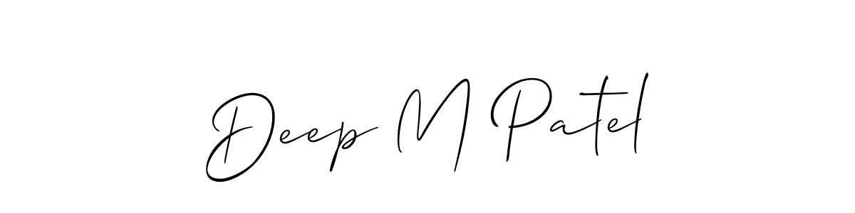 This is the best signature style for the Deep M Patel name. Also you like these signature font (Allison_Script). Mix name signature. Deep M Patel signature style 2 images and pictures png