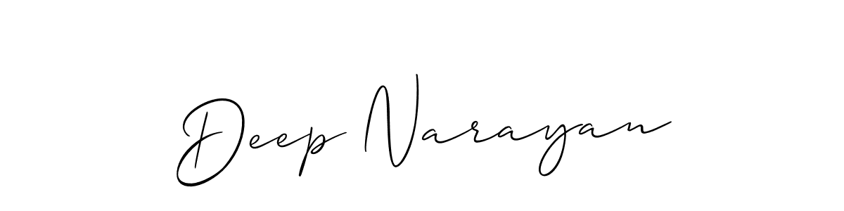 Create a beautiful signature design for name Deep Narayan. With this signature (Allison_Script) fonts, you can make a handwritten signature for free. Deep Narayan signature style 2 images and pictures png