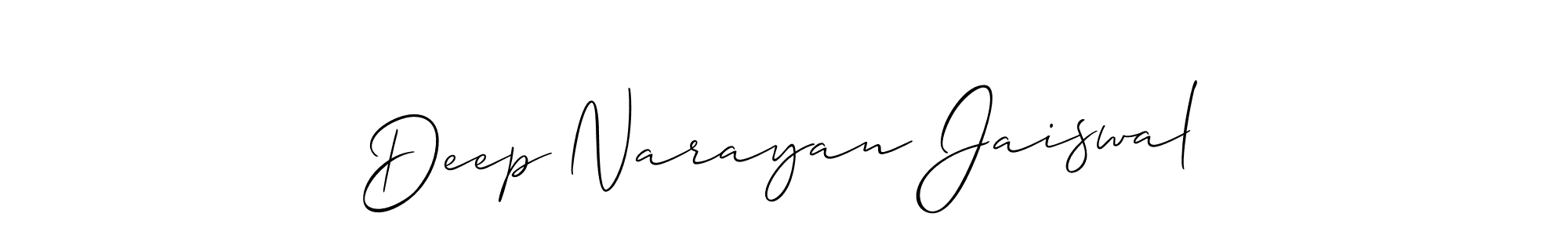 Also You can easily find your signature by using the search form. We will create Deep Narayan Jaiswal name handwritten signature images for you free of cost using Allison_Script sign style. Deep Narayan Jaiswal signature style 2 images and pictures png