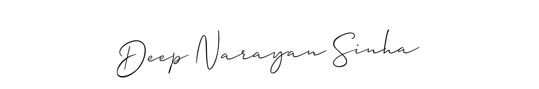 This is the best signature style for the Deep Narayan Sinha name. Also you like these signature font (Allison_Script). Mix name signature. Deep Narayan Sinha signature style 2 images and pictures png