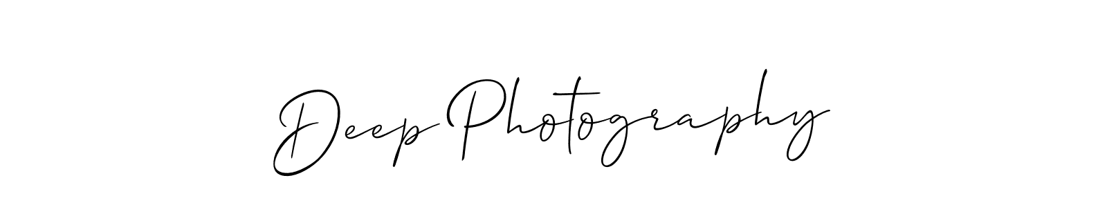 Create a beautiful signature design for name Deep Photography. With this signature (Allison_Script) fonts, you can make a handwritten signature for free. Deep Photography signature style 2 images and pictures png