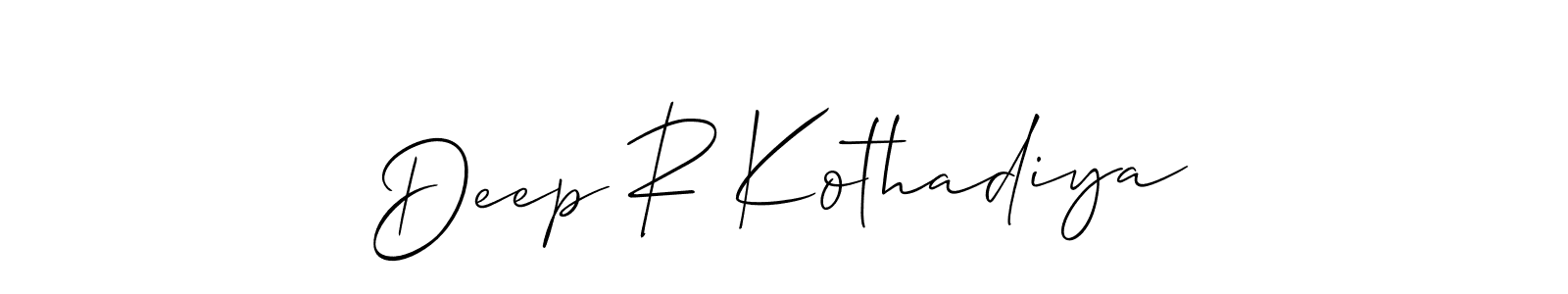 How to make Deep R Kothadiya name signature. Use Allison_Script style for creating short signs online. This is the latest handwritten sign. Deep R Kothadiya signature style 2 images and pictures png