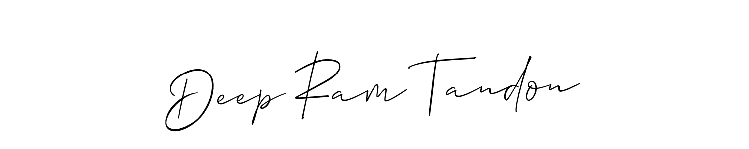 The best way (Allison_Script) to make a short signature is to pick only two or three words in your name. The name Deep Ram Tandon include a total of six letters. For converting this name. Deep Ram Tandon signature style 2 images and pictures png