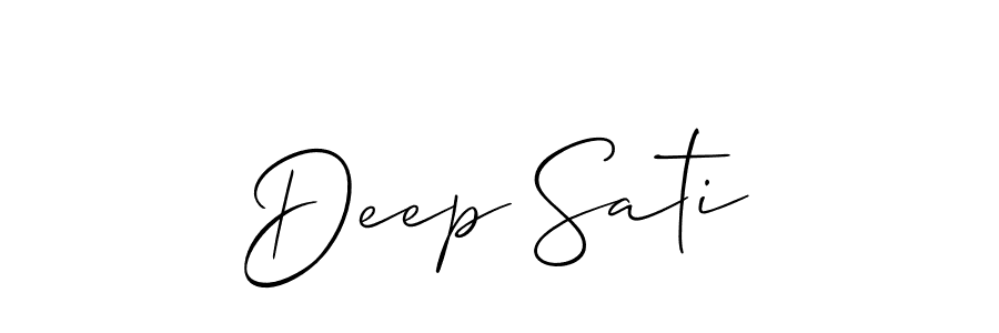 Also You can easily find your signature by using the search form. We will create Deep Sati name handwritten signature images for you free of cost using Allison_Script sign style. Deep Sati signature style 2 images and pictures png
