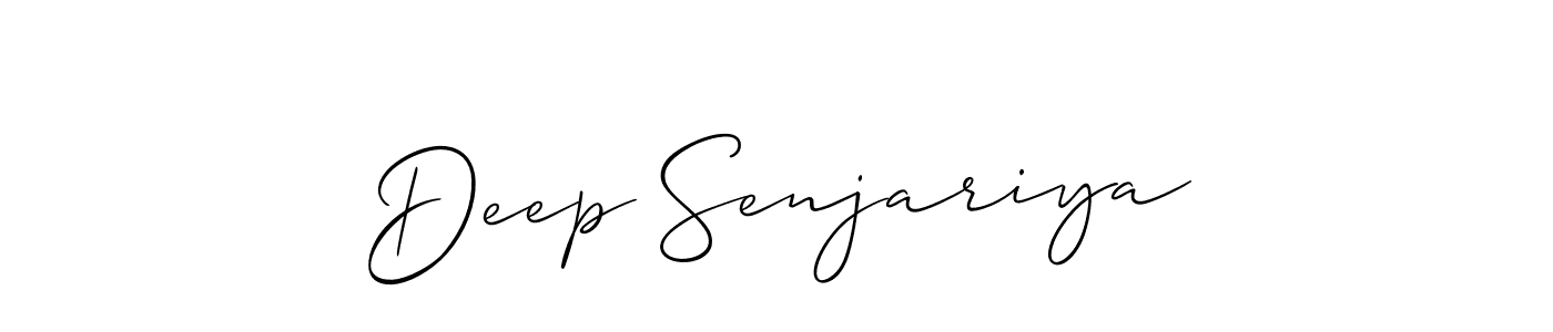 Also we have Deep Senjariya name is the best signature style. Create professional handwritten signature collection using Allison_Script autograph style. Deep Senjariya signature style 2 images and pictures png