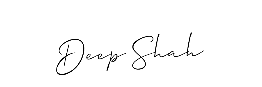 Use a signature maker to create a handwritten signature online. With this signature software, you can design (Allison_Script) your own signature for name Deep Shah. Deep Shah signature style 2 images and pictures png