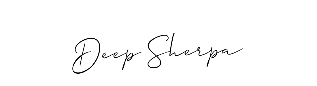 Make a beautiful signature design for name Deep Sherpa. With this signature (Allison_Script) style, you can create a handwritten signature for free. Deep Sherpa signature style 2 images and pictures png