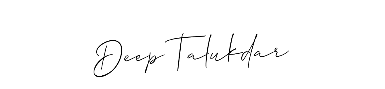 Use a signature maker to create a handwritten signature online. With this signature software, you can design (Allison_Script) your own signature for name Deep Talukdar. Deep Talukdar signature style 2 images and pictures png