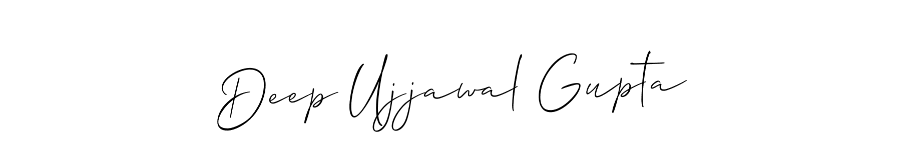 This is the best signature style for the Deep Ujjawal Gupta name. Also you like these signature font (Allison_Script). Mix name signature. Deep Ujjawal Gupta signature style 2 images and pictures png