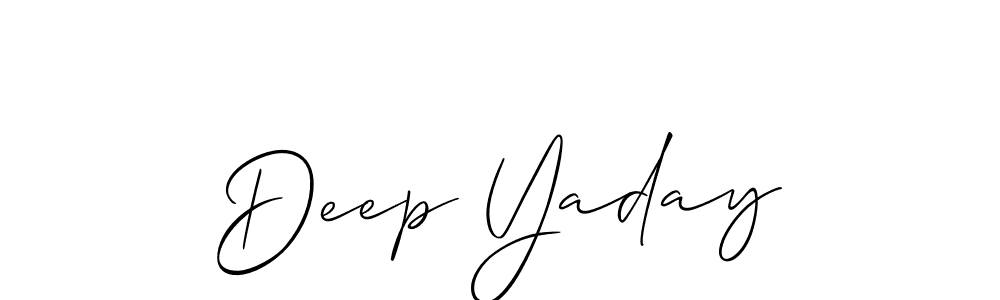 It looks lik you need a new signature style for name Deep Yaday. Design unique handwritten (Allison_Script) signature with our free signature maker in just a few clicks. Deep Yaday signature style 2 images and pictures png