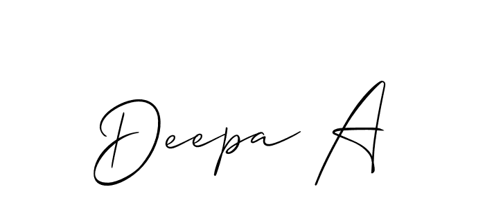 Also You can easily find your signature by using the search form. We will create Deepa A name handwritten signature images for you free of cost using Allison_Script sign style. Deepa A signature style 2 images and pictures png