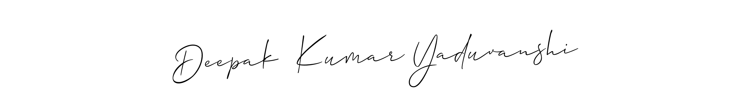 Make a beautiful signature design for name Deepak  Kumar Yaduvanshi. With this signature (Allison_Script) style, you can create a handwritten signature for free. Deepak  Kumar Yaduvanshi signature style 2 images and pictures png