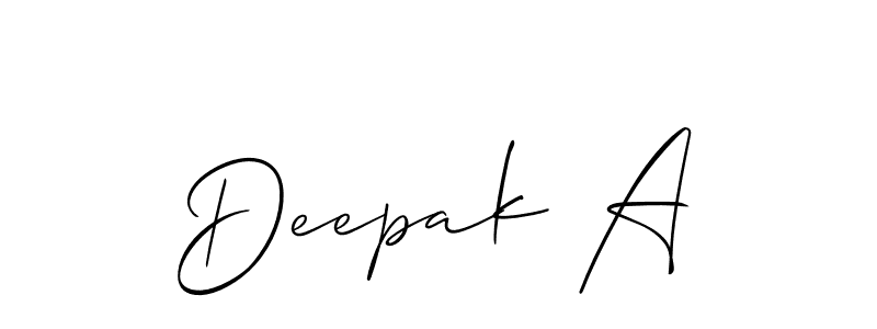 Design your own signature with our free online signature maker. With this signature software, you can create a handwritten (Allison_Script) signature for name Deepak A. Deepak A signature style 2 images and pictures png