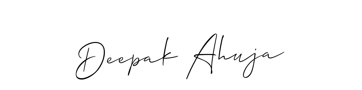 How to make Deepak Ahuja name signature. Use Allison_Script style for creating short signs online. This is the latest handwritten sign. Deepak Ahuja signature style 2 images and pictures png