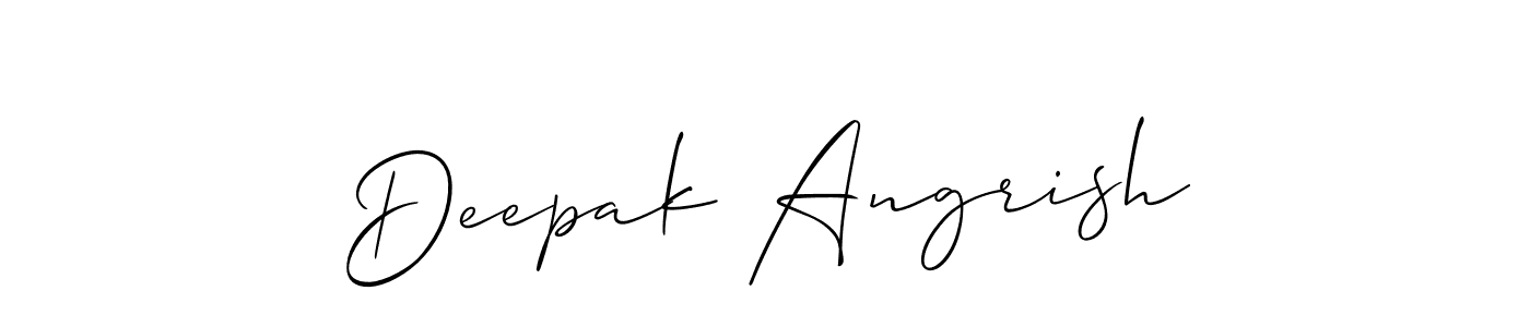 The best way (Allison_Script) to make a short signature is to pick only two or three words in your name. The name Deepak Angrish include a total of six letters. For converting this name. Deepak Angrish signature style 2 images and pictures png