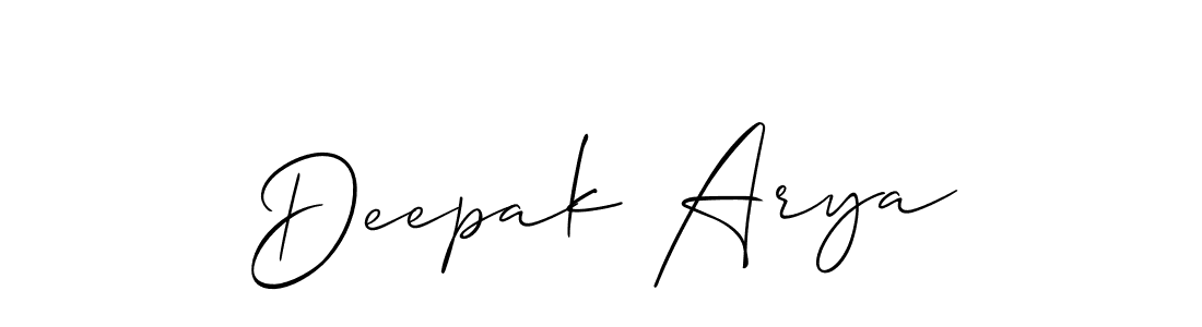 Also You can easily find your signature by using the search form. We will create Deepak Arya name handwritten signature images for you free of cost using Allison_Script sign style. Deepak Arya signature style 2 images and pictures png
