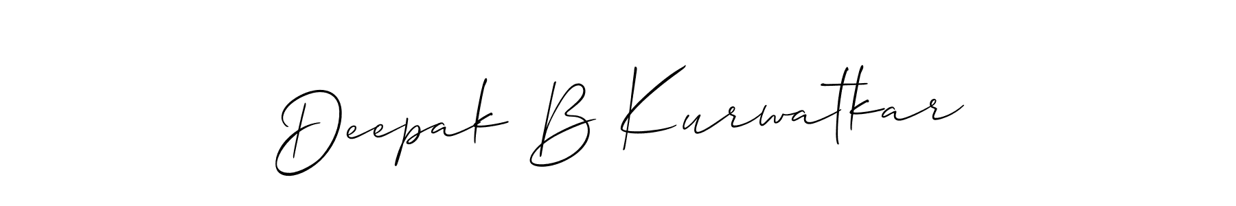 Similarly Allison_Script is the best handwritten signature design. Signature creator online .You can use it as an online autograph creator for name Deepak B Kurwatkar. Deepak B Kurwatkar signature style 2 images and pictures png