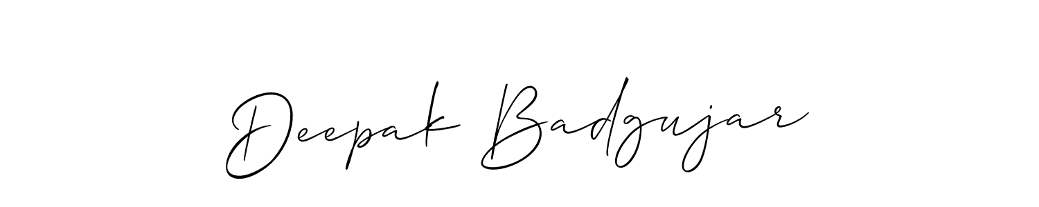 How to make Deepak Badgujar name signature. Use Allison_Script style for creating short signs online. This is the latest handwritten sign. Deepak Badgujar signature style 2 images and pictures png
