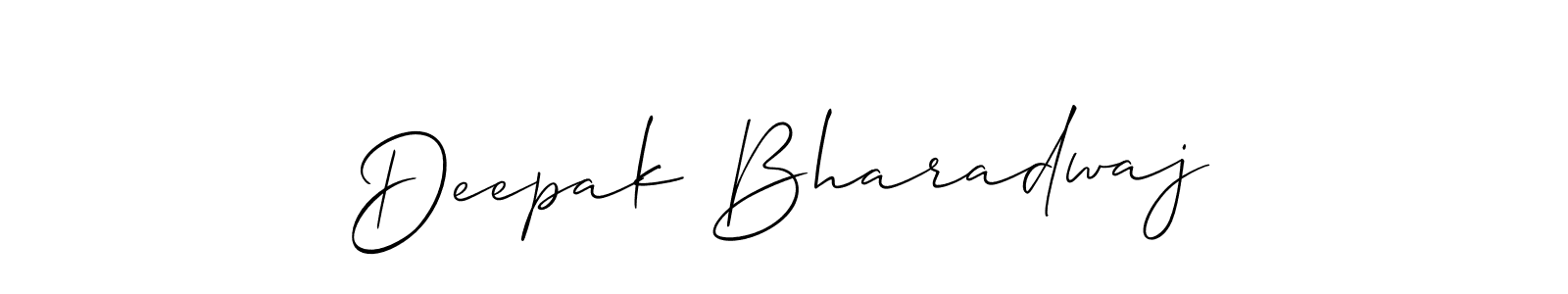 Allison_Script is a professional signature style that is perfect for those who want to add a touch of class to their signature. It is also a great choice for those who want to make their signature more unique. Get Deepak Bharadwaj name to fancy signature for free. Deepak Bharadwaj signature style 2 images and pictures png