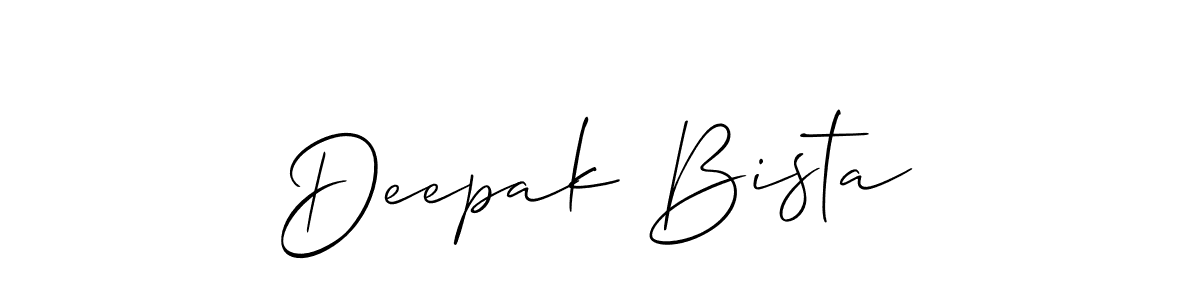 Make a beautiful signature design for name Deepak Bista. With this signature (Allison_Script) style, you can create a handwritten signature for free. Deepak Bista signature style 2 images and pictures png