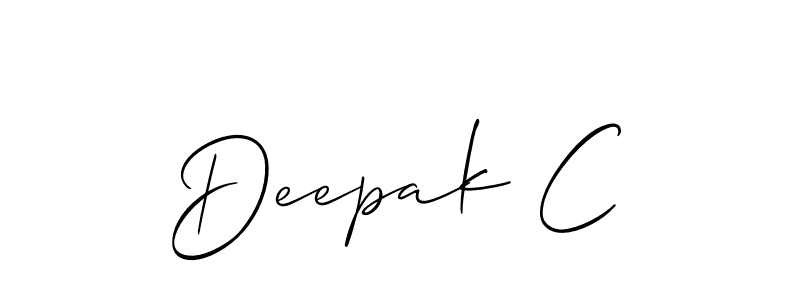 Design your own signature with our free online signature maker. With this signature software, you can create a handwritten (Allison_Script) signature for name Deepak C. Deepak C signature style 2 images and pictures png