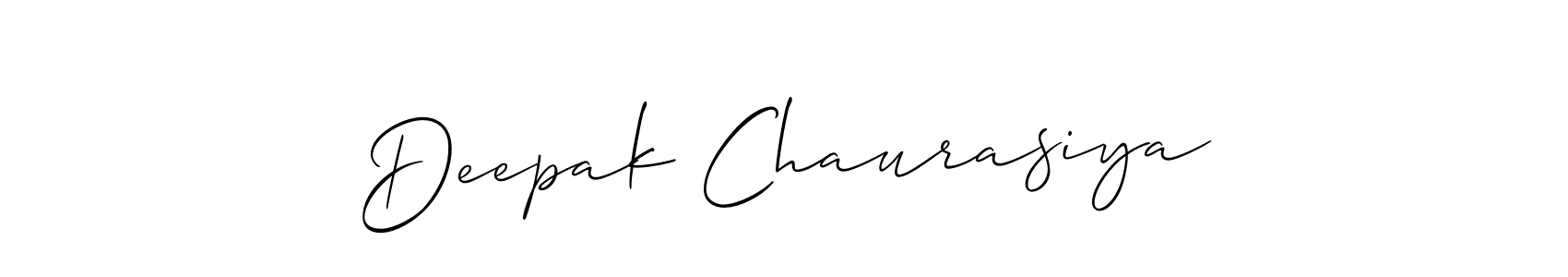 if you are searching for the best signature style for your name Deepak Chaurasiya. so please give up your signature search. here we have designed multiple signature styles  using Allison_Script. Deepak Chaurasiya signature style 2 images and pictures png