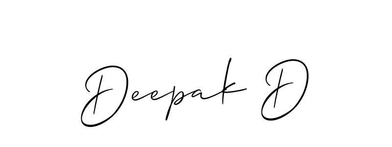 Also we have Deepak D name is the best signature style. Create professional handwritten signature collection using Allison_Script autograph style. Deepak D signature style 2 images and pictures png