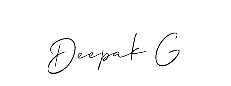 Deepak G stylish signature style. Best Handwritten Sign (Allison_Script) for my name. Handwritten Signature Collection Ideas for my name Deepak G. Deepak G signature style 2 images and pictures png