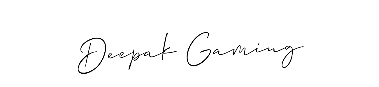 It looks lik you need a new signature style for name Deepak Gaming. Design unique handwritten (Allison_Script) signature with our free signature maker in just a few clicks. Deepak Gaming signature style 2 images and pictures png