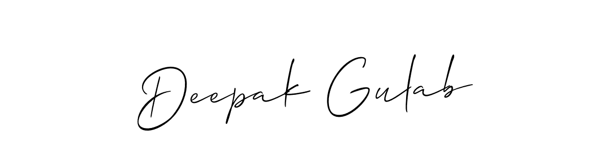 Create a beautiful signature design for name Deepak Gulab. With this signature (Allison_Script) fonts, you can make a handwritten signature for free. Deepak Gulab signature style 2 images and pictures png