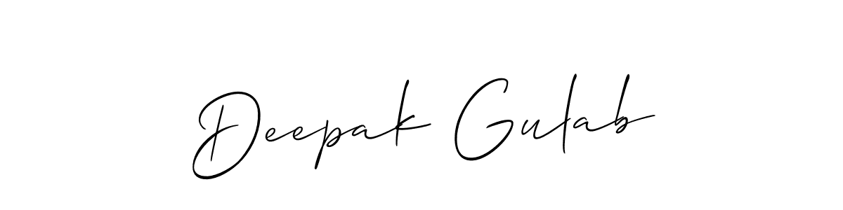 Create a beautiful signature design for name Deepak Gulab. With this signature (Allison_Script) fonts, you can make a handwritten signature for free. Deepak Gulab signature style 2 images and pictures png